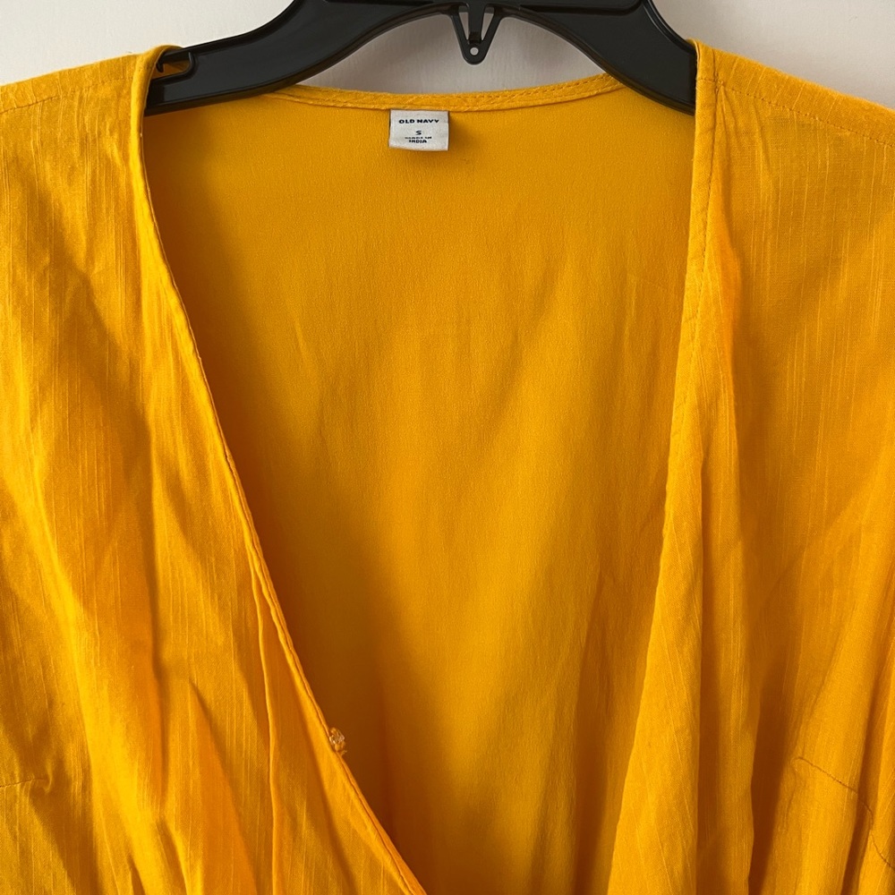Old Navy yellow wrap dress